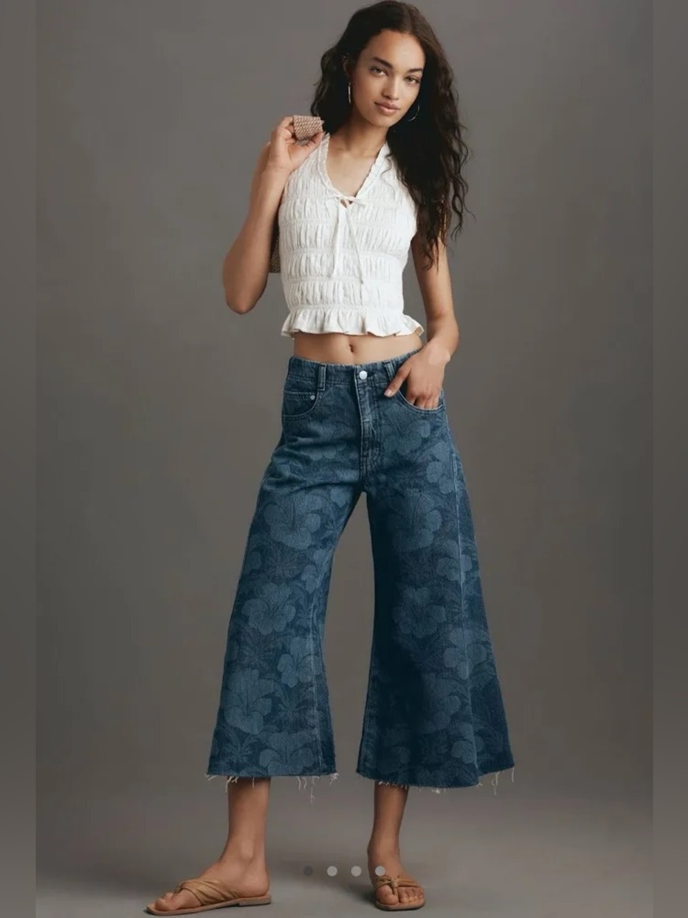 Pilcro Adi Crop Mid Rise Flare Jeans